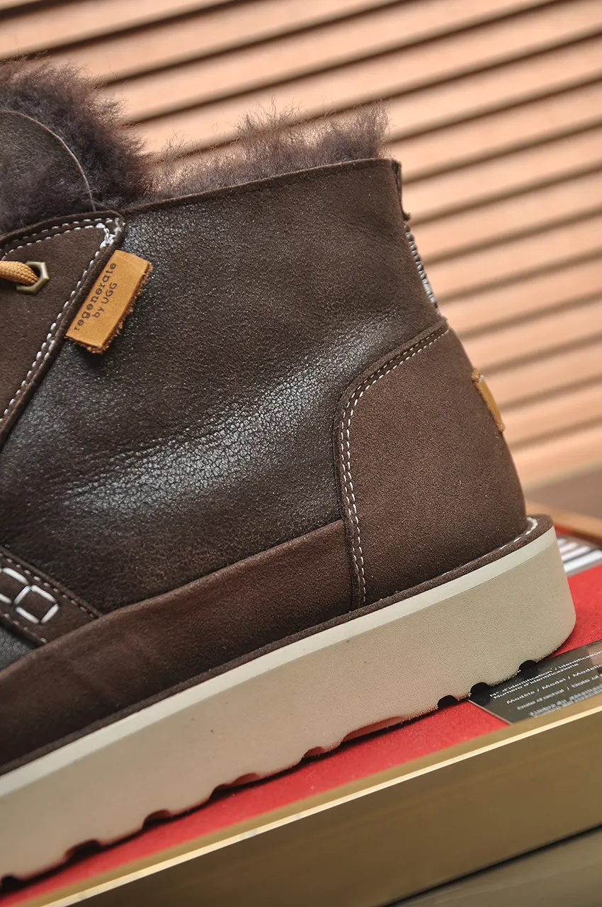 Men's shoes 💰640💶 [UGG] (full wool lining) top-end high-quality fur-in-one warm snow boots from Australia's warm luxury brand men's shoes, UGG-5877 official website synchronized, made of imported cowhide, carefully sewn...Imported rubber foam outsole (comfortable, soft, wear-resistant) The quality is really great...Exquisite workmanship, you can't put it down at first sight, available in sizes 39-44